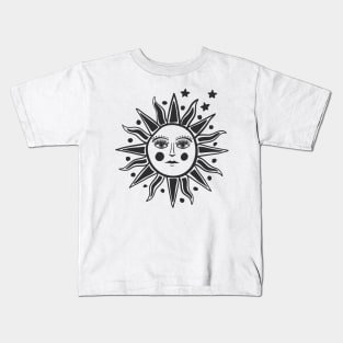 Vintage Sun Face Black Kids T-Shirt